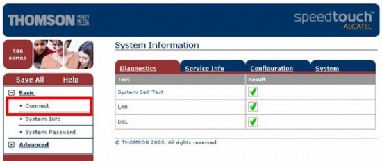 Modem Alcatel Thomson Speed Touch 510 Sistem Information