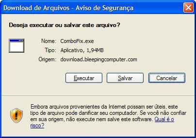 Janela de Downloads - Combofix