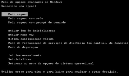 Janela de Modo Segurança Windows XP