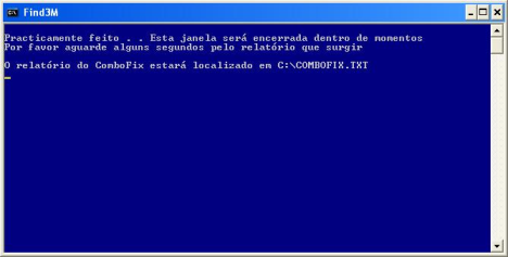Janela de Aviso Criado Log Combofix.txt - Sistema Antivirus Combofix 